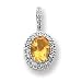 14k White Gold Citrine and Diamond Pendant
