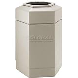 Hexagon Waste Container - 30-Gallon (Beige) (29