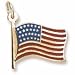 Usa Flag Charm in Yellow Gold title=