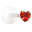 16 Gauge 3/8 Red 3mm CZ Heart Labret Monroe