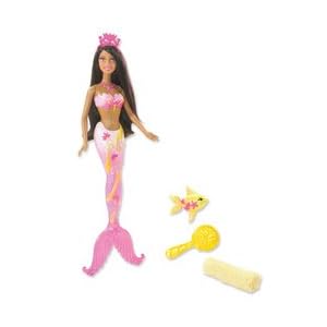 BARBIE Splash and Style Mermaid Pink with Angel Fish AA by Mattel