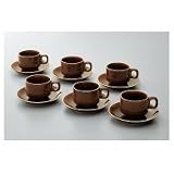 ＮＢ　ブラウン　スタック　コーヒーカップ＆ソーサー　６客セット　838119
