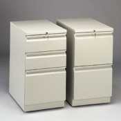 HON(R) Efficiencies(TM) 3-Drawer Mobile Pedestal, 28H x 15W x 19 7/8D, R Pull, Putty