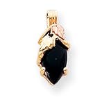10k Black Hills Gold Onyx Pendant