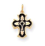 10k Tri-Color Black Hills Gold Antiqued Cross Pendant