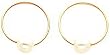 14K Gold Endless Hoop Cultured Pearl Earrings New