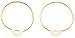 14K Gold Endless Hoop Cultured Pearl Earrings New