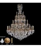 IMAGE OF American Brass and Crystal CH9325-OS-05M-PI Elisa 55 Light Large Foyer Chandelier in Old Bronze Matte with Clear Strass Teardrop crystal