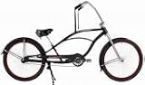 21v1vVAjx2L. SL160  GREENLINE 26 Ape Hanger Stretch Beach Cruiser Bicycle Bike   Mens Black with Red Wheels