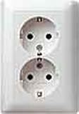 Gira 078001 Schuko Doppelsteckdose volle Platte Cremewei&szlig; gl&auml;nzend