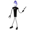 Zweibr�der, LED Figur E-Man, 2-A Candelman - mit-Farbwechsler Lampenkopf