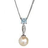 9ct Pearl, Topaz & Diamond Pendant G2221960