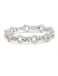 White CZ Pave Oval Link Bracelet