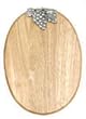 Wood Grapes Oval Serving Tray 11"L