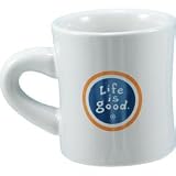 Life is Good Diner Mug Logo on Bone