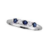 14K White Gold Sapphire and Diamond Ring/Anniversary Band