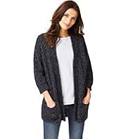 Indigo Collection Cotton Rich Twisted Slub Knitted Cardigan