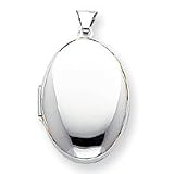 14k White Gold Polished Domed Locket