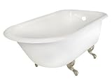 61 inches Elizabethan Classics Cast Iron Clawfoot Tub with No Faucet Drillings