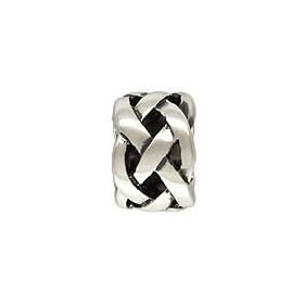 Sterling Silver Basket Weave Braided Spacer Bead for European Charm Bracelet