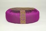 Dali Mama 100 percent Raw Silk Bolster Pillow - Auburgine/Olive