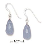 Sterling Silver 7x15 Synthetic Light Blue Chalcedony Briolette Earrings