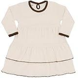 T-shirt ruffle t-dress- natural and brown 100% pima cotton