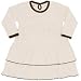T-shirt ruffle t-dress- natural and brown 100% pima cotton