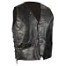 Diamond Plate Black Genuine Leather Biker Vest XXL (Mens 46-48 Ladies 22-24)