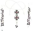 Earring Necklace Set Sterling Silver Garnet Jewelry (gnklcs291)