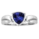 14k White Gold Trillion Tanzanite Solitare Ring .82 TCW