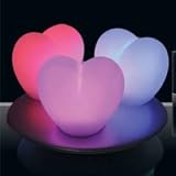 3 Lampes d'ambiance veilleuse � LED Coeur avec station de recharge