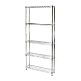 Industrial Wire Shelving Unit with 5 Shelves - 8"d x 24"w x 72"h