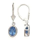 Exquisite Blue Topaz Earrings Set in Fine 925 Silver