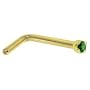 Solid 14KT Yellow Gold 1.5mm Genuine Emerald L-Shaped Nose Ring - 18 Gauge