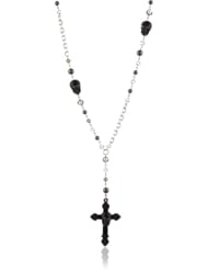 Tarina Tarantino "Classic" Black Skull Rosary Necklace