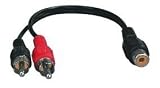 PAIR/2 X PHONO/RCA AUDIO SPLITTER TWIN WAY RED/WHITE LEAD/CABLES