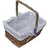 TRADITIONAL SMALL WICKER CARRY BASKET WITH LINER