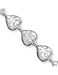 Sterling Silver Heart Bracelet QA47-7"