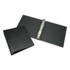 NSN2816180 Round Ring Binder, 1" Capacity, Leather Grain, Black-RECYCLED (NSN2816180)