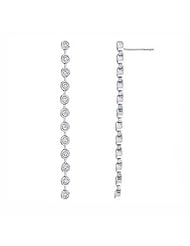 0.30Ct Diamond Drop Dangling Linked Earrings 14K Gold