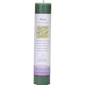 Crystal Journey Reiki Charged Herbal Magic Pillar Candle - MONEY - Made with Aromatherapy Essential Oils Clove, Cinnamon, Nutmeg, Myrrh, Citronella