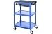 Blue Adjustable Steel Workstation With Sliding Shelf And Mousepad