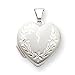14k White Gold Diamond-Cut 18mm Heart Locket