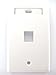Leviton QuickPort Wallplate with ID Window, Single Gang, 1-Port, 42080-1WS, White