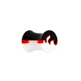 2 Gauge Black White Acrylic Toxic Flame Saddle Plug