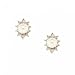 Yellow Gold Stud Earrings - White Akoya Pearl Diamond