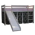 Cabin Bed White Mid Sleeper Bunk with Slide Army Camoflauge Tent 6006