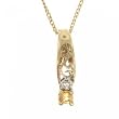 Citrine & Diamond Pendant Necklace Yellow Gold Cuban Link