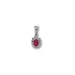 14K White Gold White Gold Ruby and Diamond Pendant - Size: 7